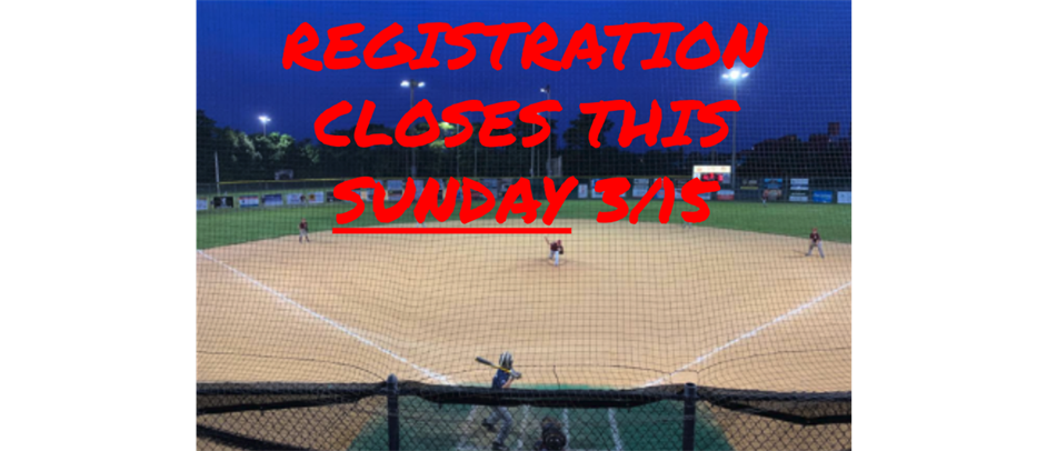 Registration for 2026 Spring Rec CLOSES this Sunday 3/15!