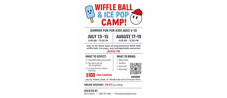 Wiffle Ball & Ice Pop Camp!